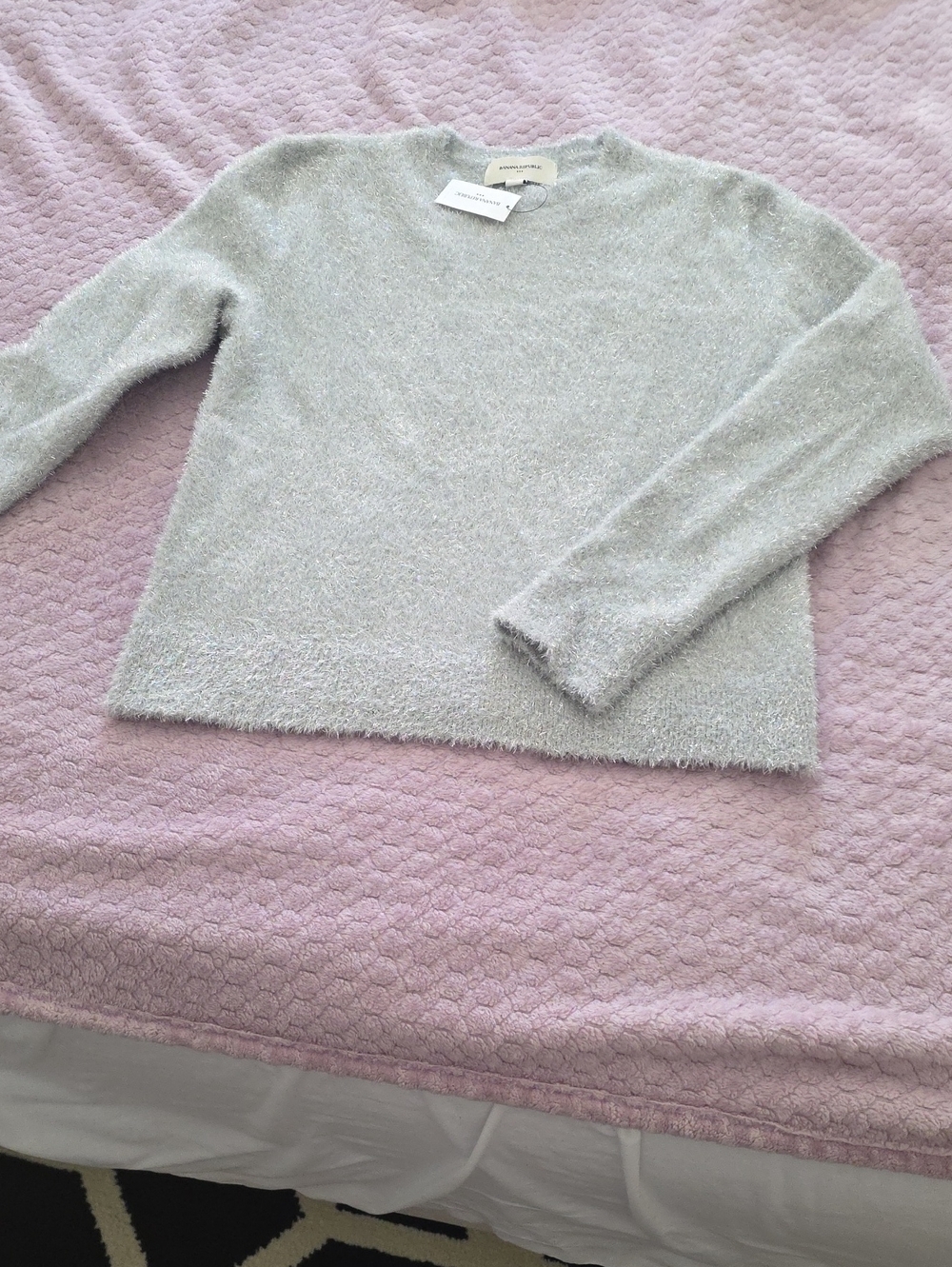 Banana Republic Fuzzy Crewneck Sweater - Light Gray